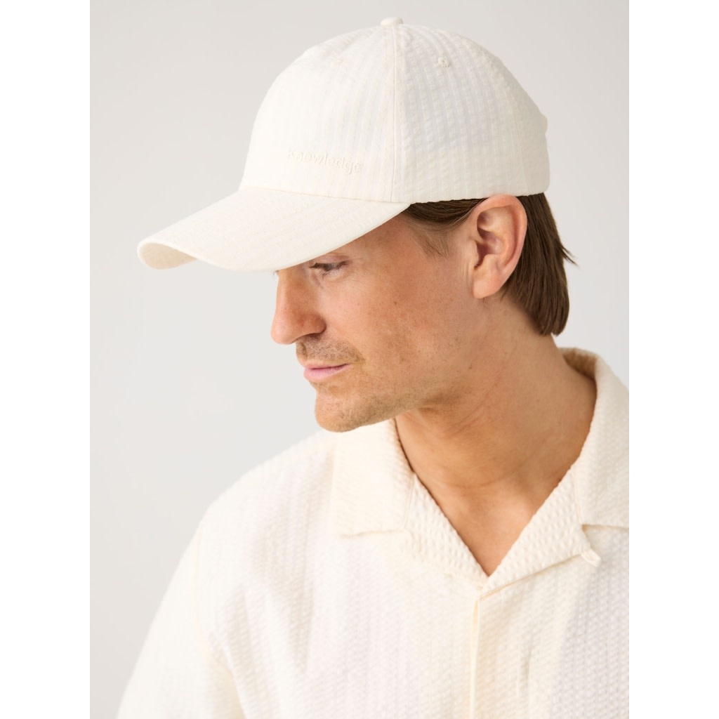 KnowledgeCotton Apparel KnowledgeCotton, Seersucker Cap, egret