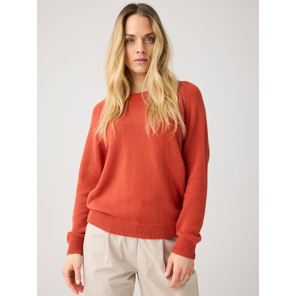 KnowledgeCotton Apparel KnowledgeCotton, Crew Neck Sweater, burnt brick, L