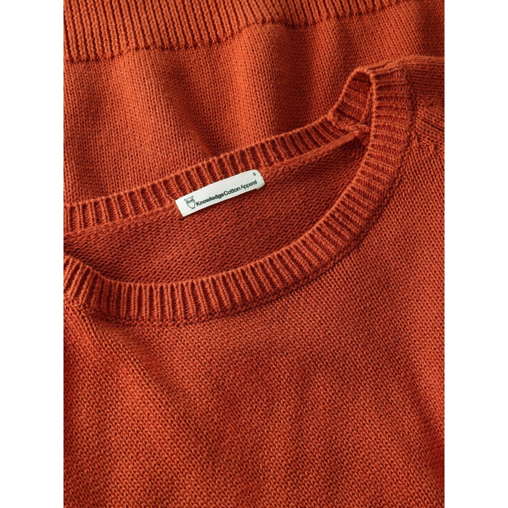 KnowledgeCotton Apparel KnowledgeCotton, Crew Neck Sweater, burnt brick, S