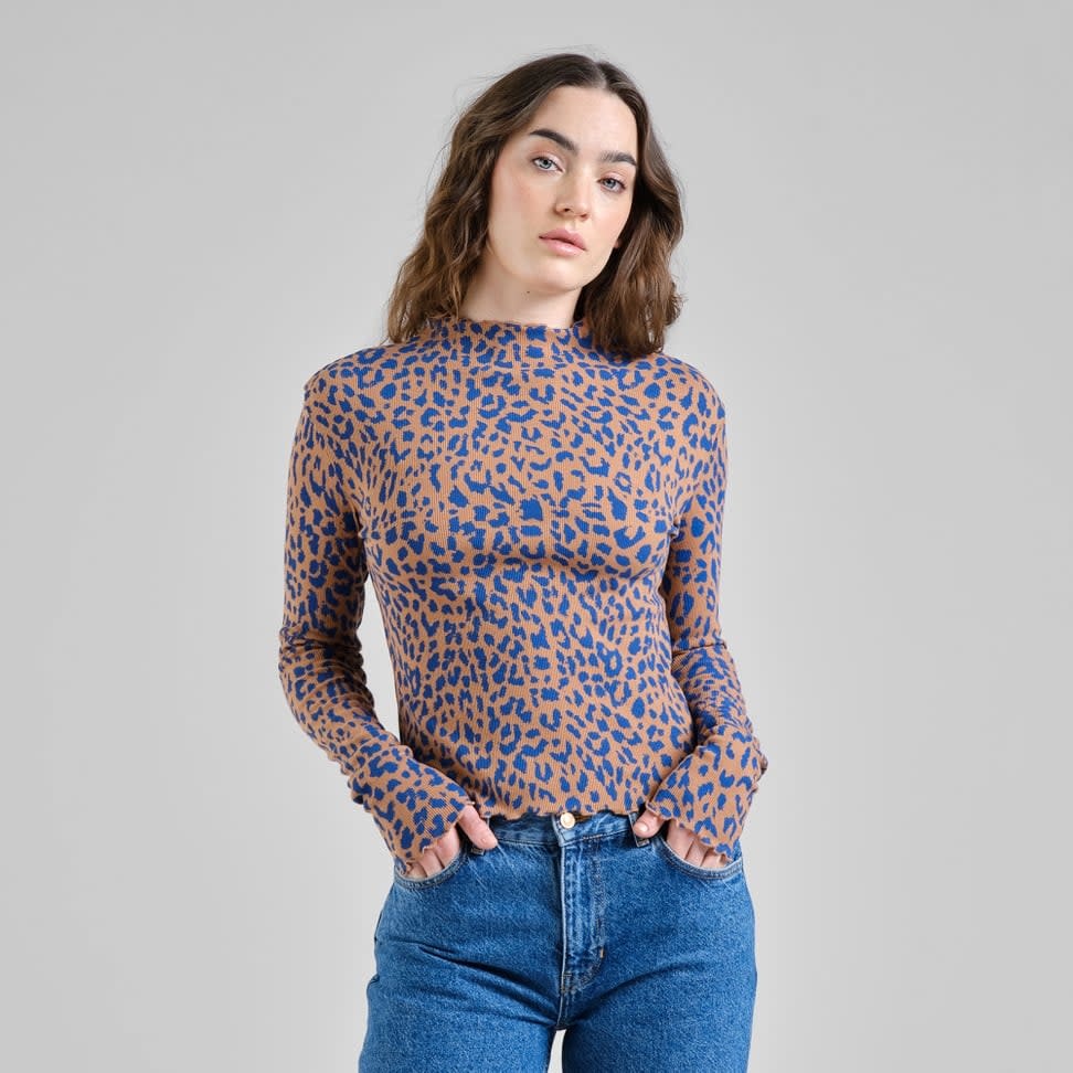 Dedicated Dedicated, Rib Top Ryd, Leopard, brown, M