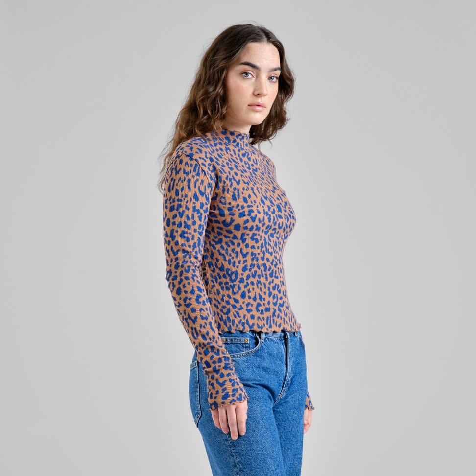 Dedicated Dedicated, Rib Top Ryd, Leopard, brown, S