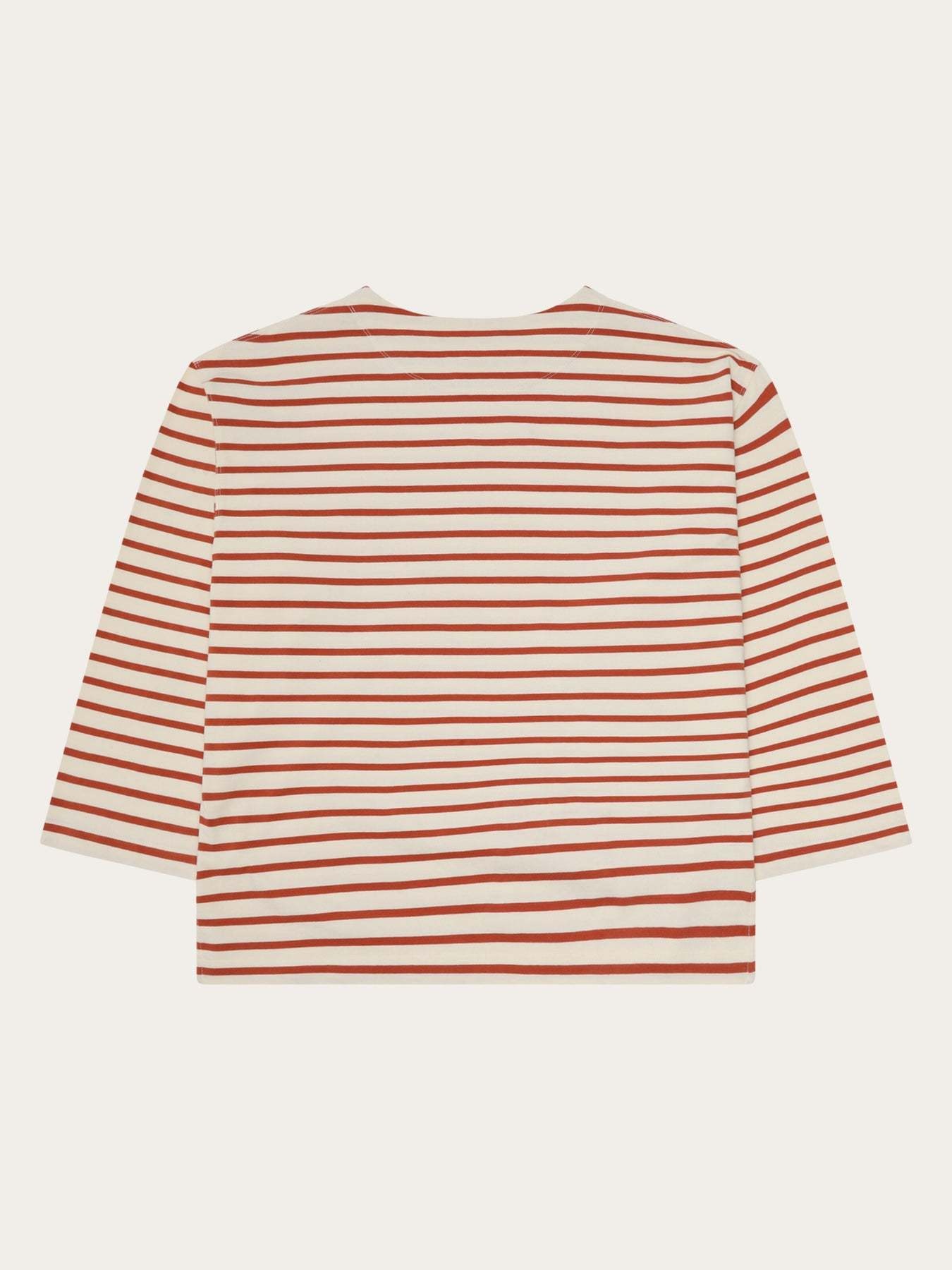 KnowledgeCotton Apparel KnowledgeCotton, Stripe LS T-Shirt, red, M