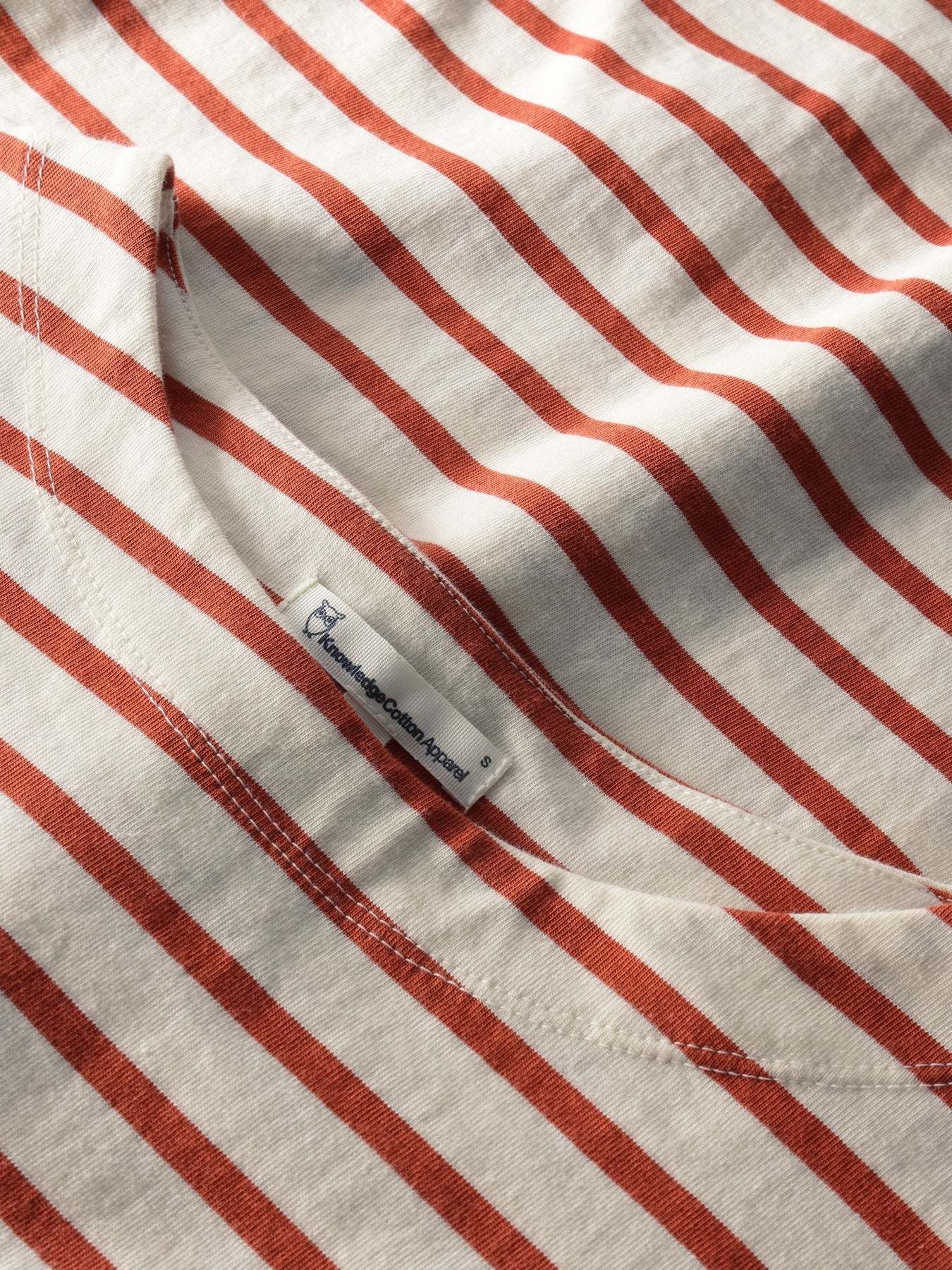 KnowledgeCotton Apparel KnowledgeCotton, Stripe LS T-Shirt, red, M