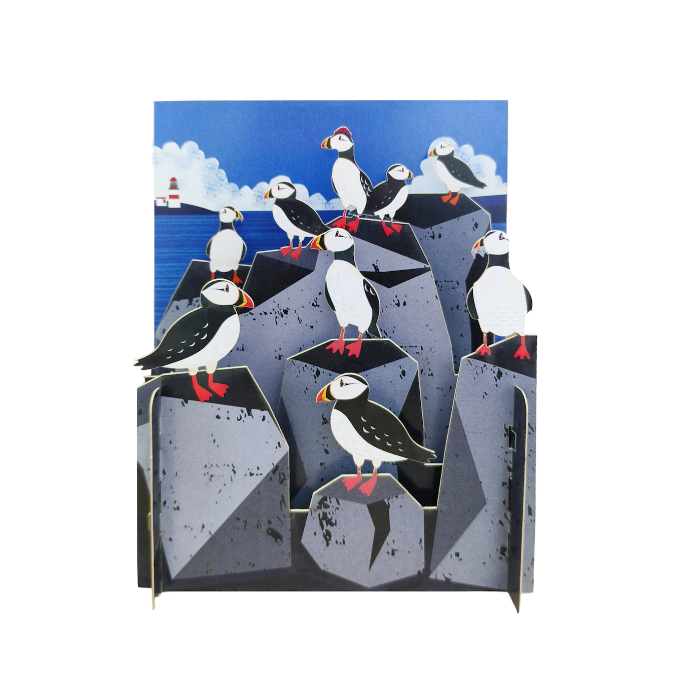 Alljoy Alljoy, Pop Up Card, puffins