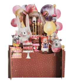 Alljoy Alljoy, Pop Up Card, kids cake and animals