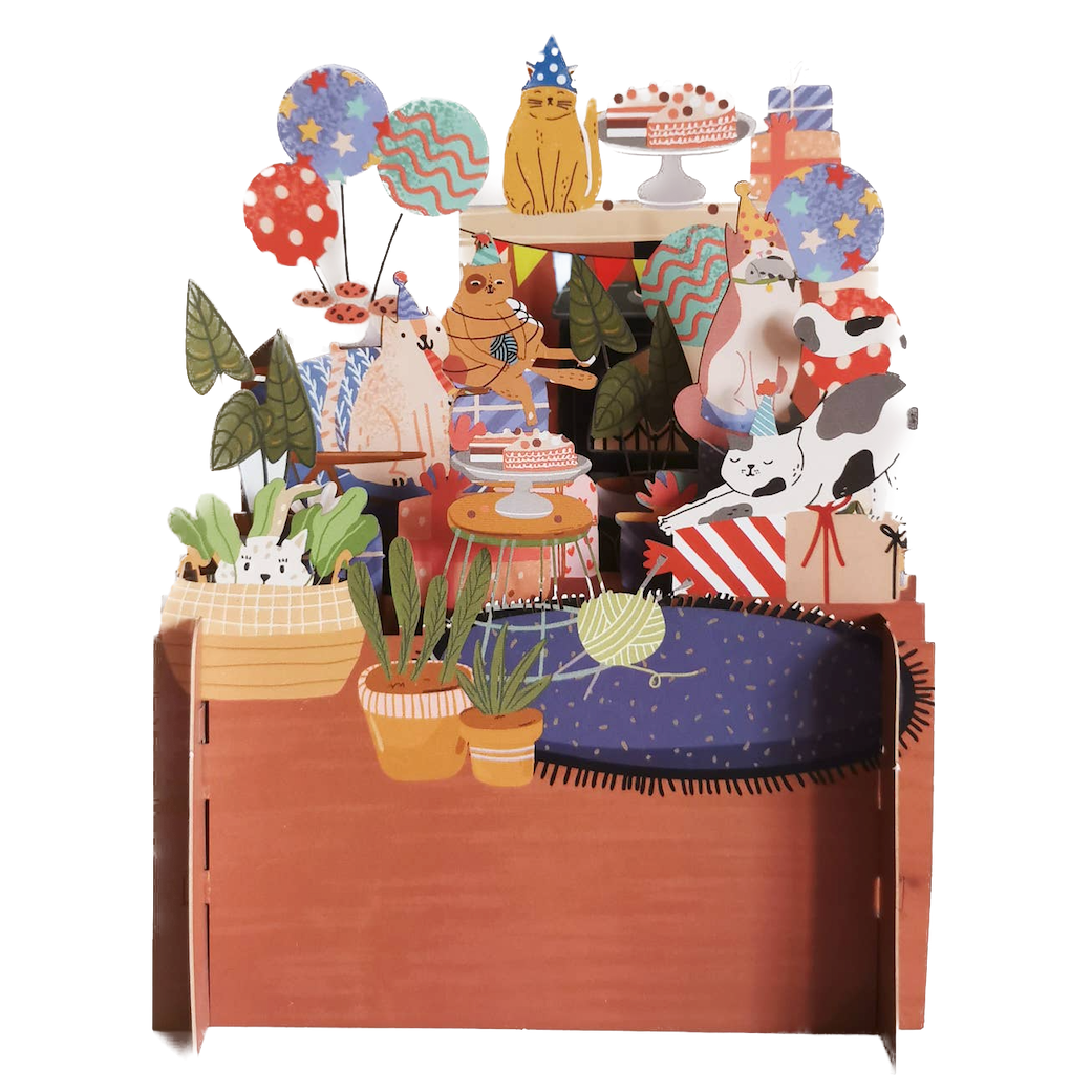 Alljoy Alljoy, Pop Up Card, kids birthday cat