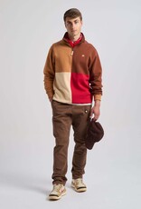 Trendsplant Trendsplant, Color Block Zip  Sweatshirt, equestrian red, L