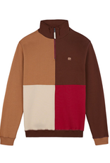 Trendsplant Trendsplant, Color Block Zip  Sweatshirt, equestrian red, S
