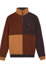 Trendsplant Trendsplant, Color Block Zip  Sweatshirt, cherry mahogany, XL
