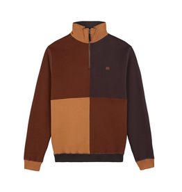 Trendsplant Trendsplant, Color Block Zip  Sweatshirt, cherry mahogany, XL