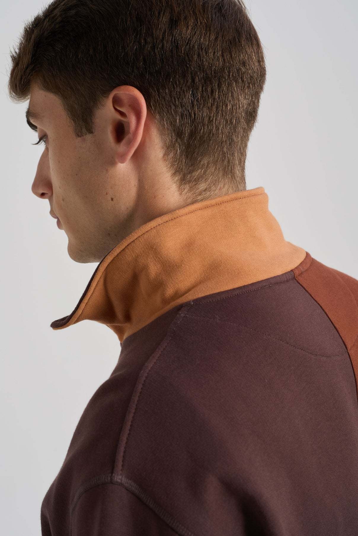 Trendsplant Trendsplant, Color Block Zip  Sweatshirt, cherry mahogany, L