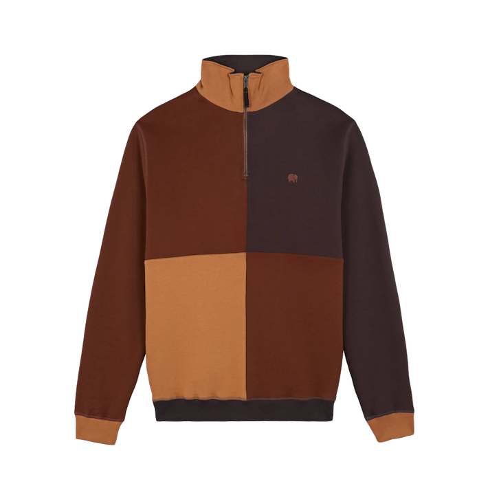 Trendsplant Trendsplant, Color Block Zip  Sweatshirt, cherry mahogany, M