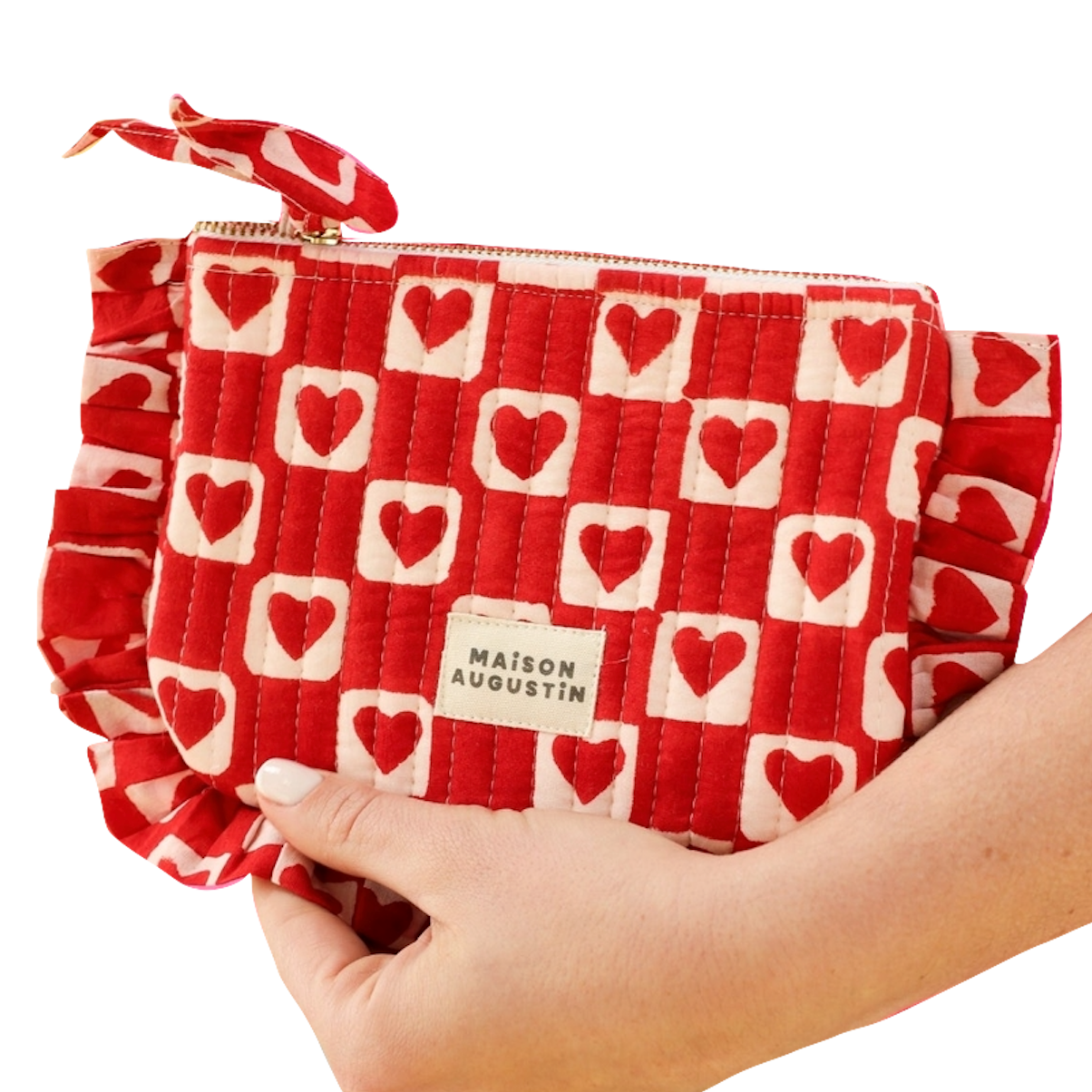Maison Augustin Maison Augustin, Small Heart Pouch, ruby