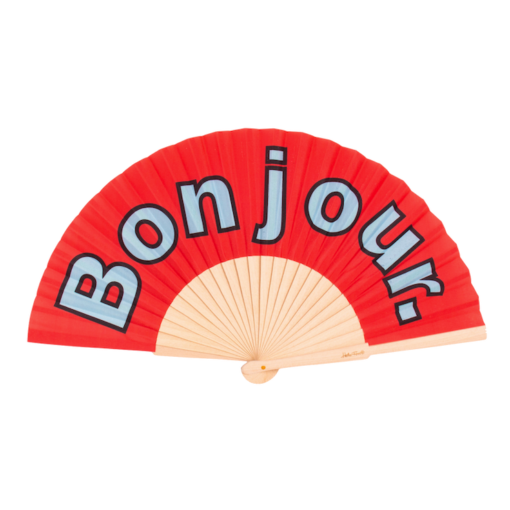Helio Ferretti Helio Ferretti, Fan "Bonjour",  red