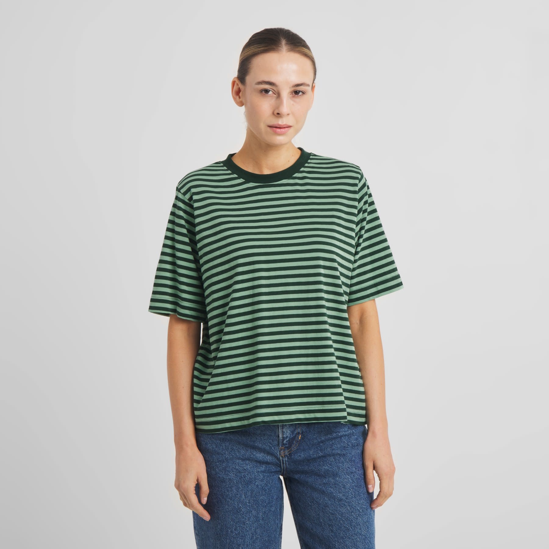 Dedicated Dedicated, Vadstena Stripes, dark green/granite green, M