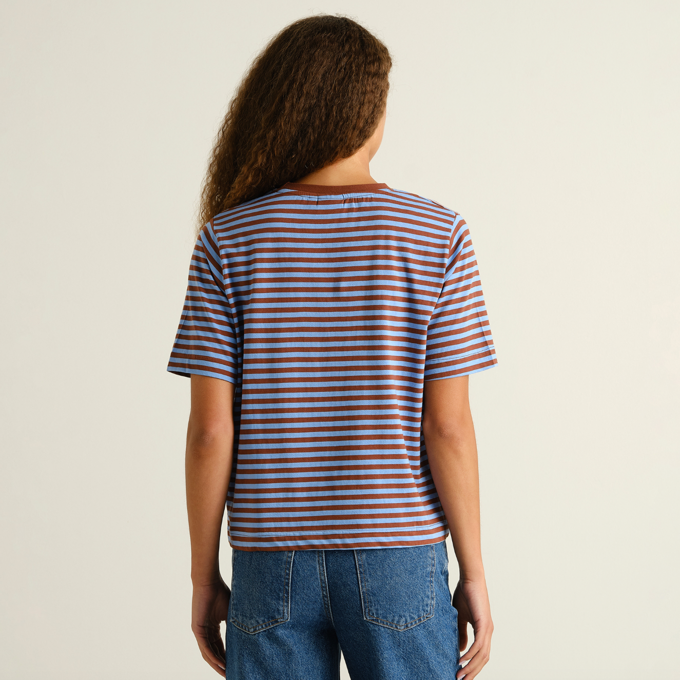 Dedicated Dedicated, Vadstena Stripes, cappuccino/cornflower, L