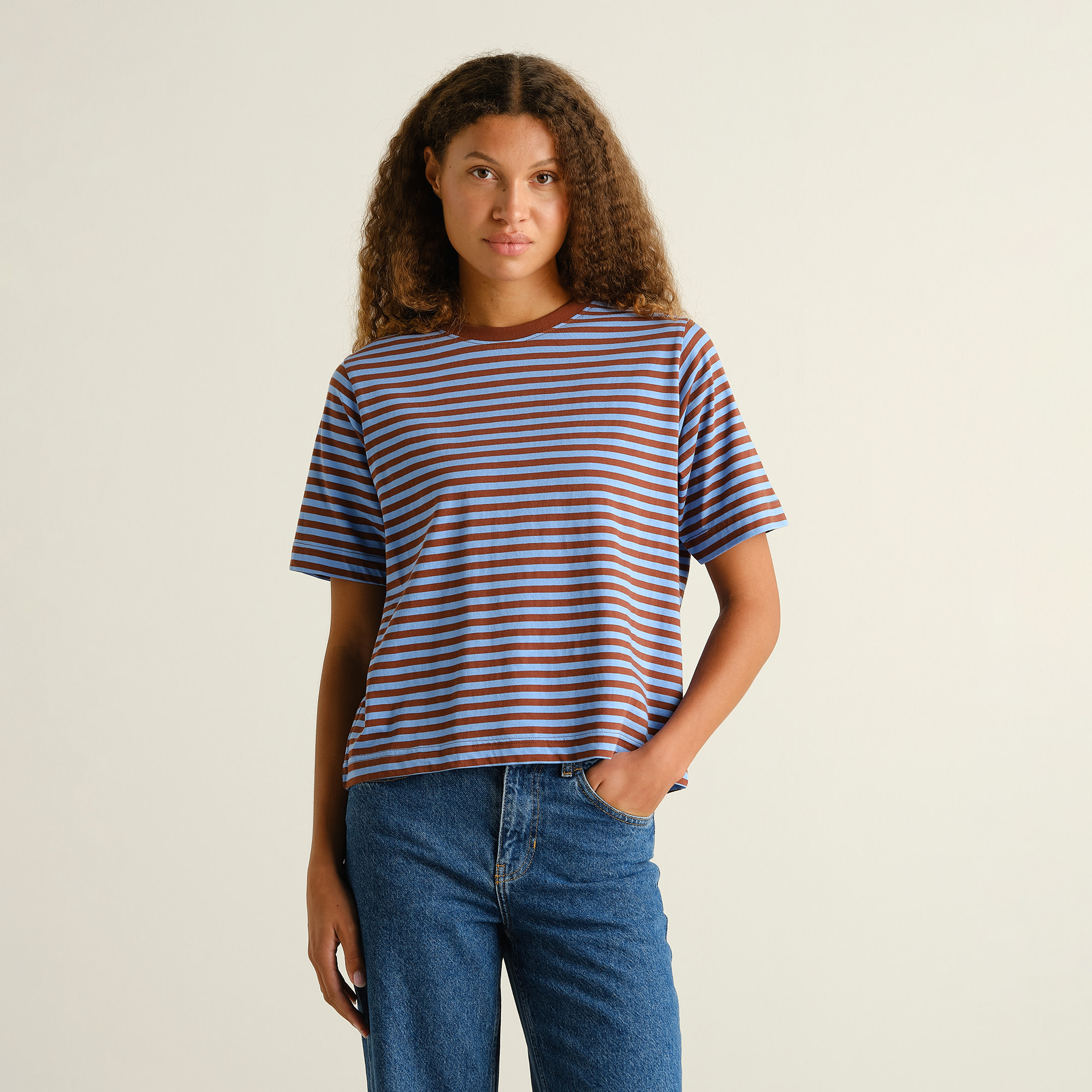 Dedicated Dedicated, Vadstena Stripes, cappuccino/cornflower, S