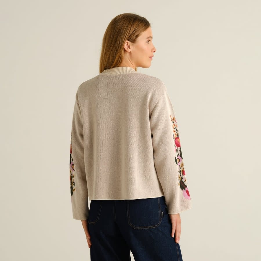 Dedicated Dedicated, Sweater Limhamn Flower, whitecap gray, L