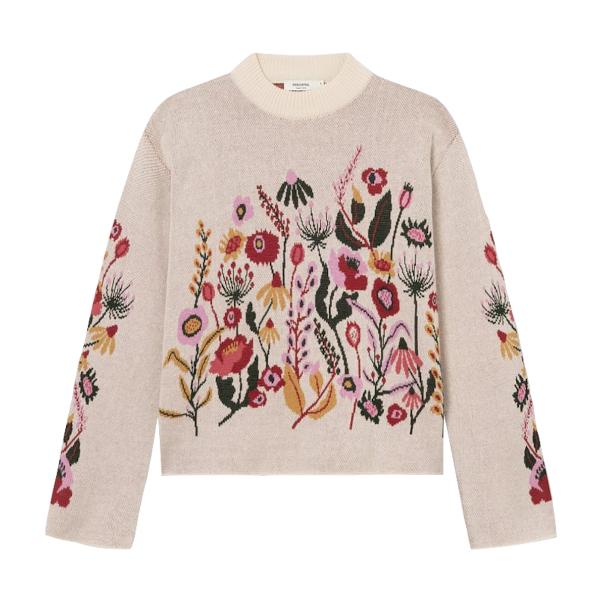 Dedicated Dedicated, Sweater Limhamn Flower, whitecap gray, S