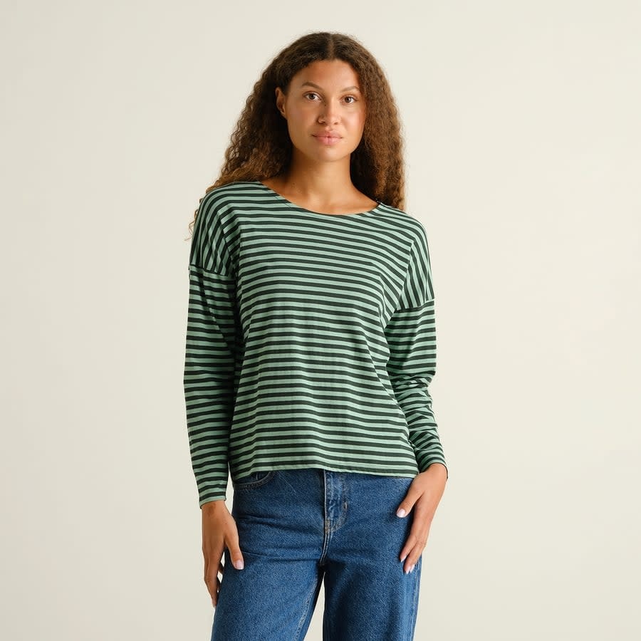 Dedicated Dedicated, Humledal Stripes, dark green/granite green, XS
