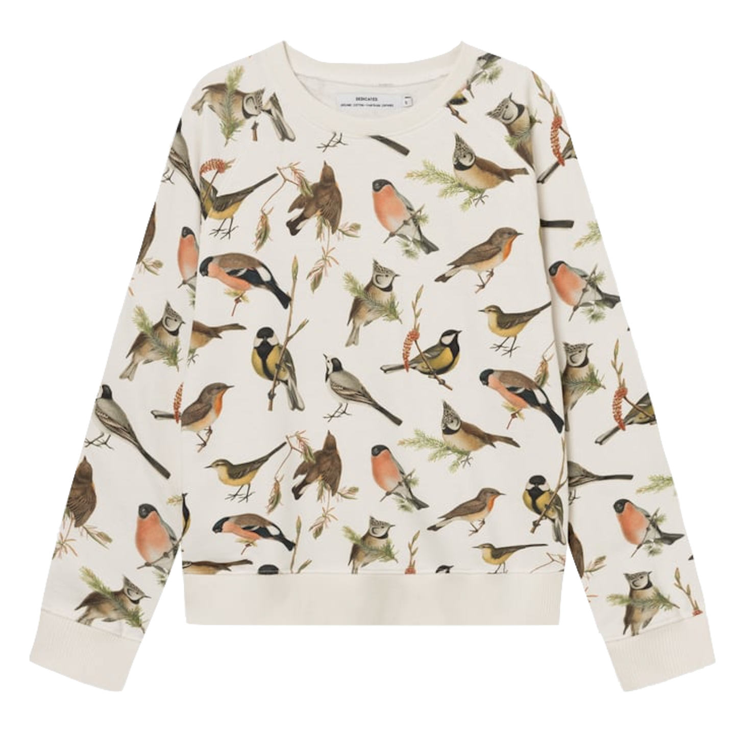 Dedicated Dedicated, Ystad Sweatshirt Autumn Birds, off white, L