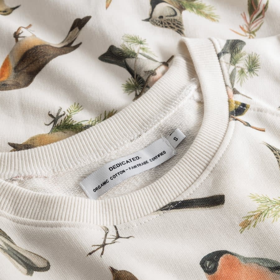 Dedicated Dedicated, Ystad Sweatshirt Autumn Birds, off white, XS