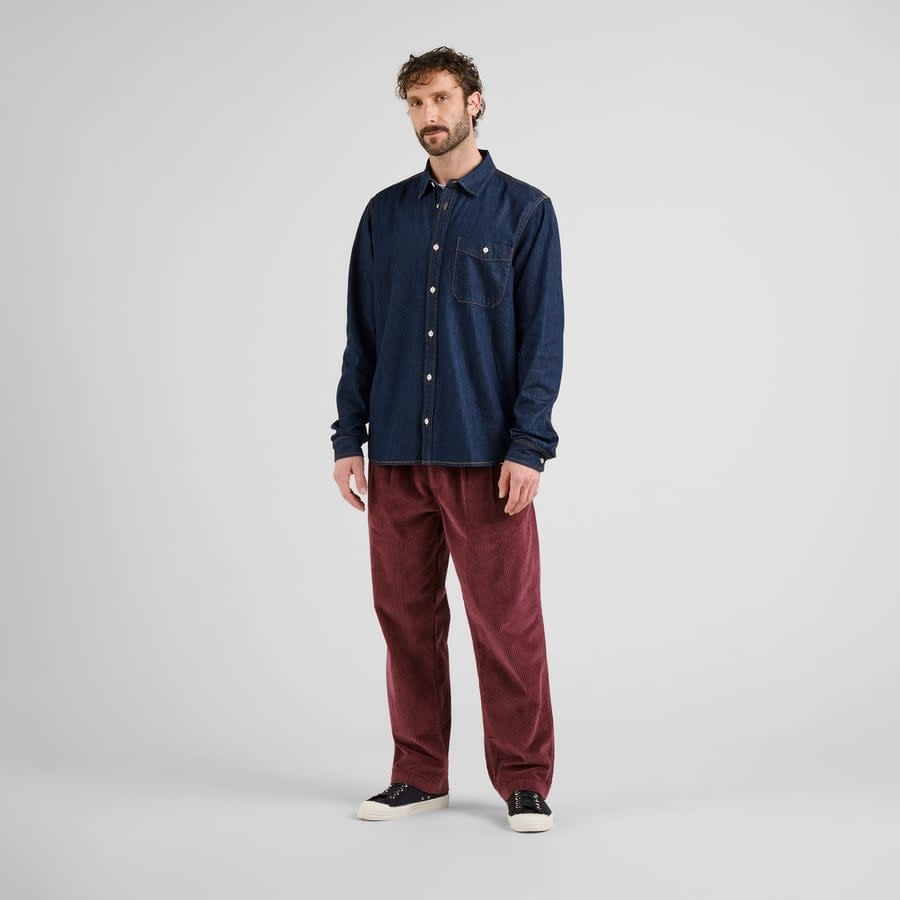 Dedicated Dedicated, Shirt Lunnevik Denim, dark blue, XL