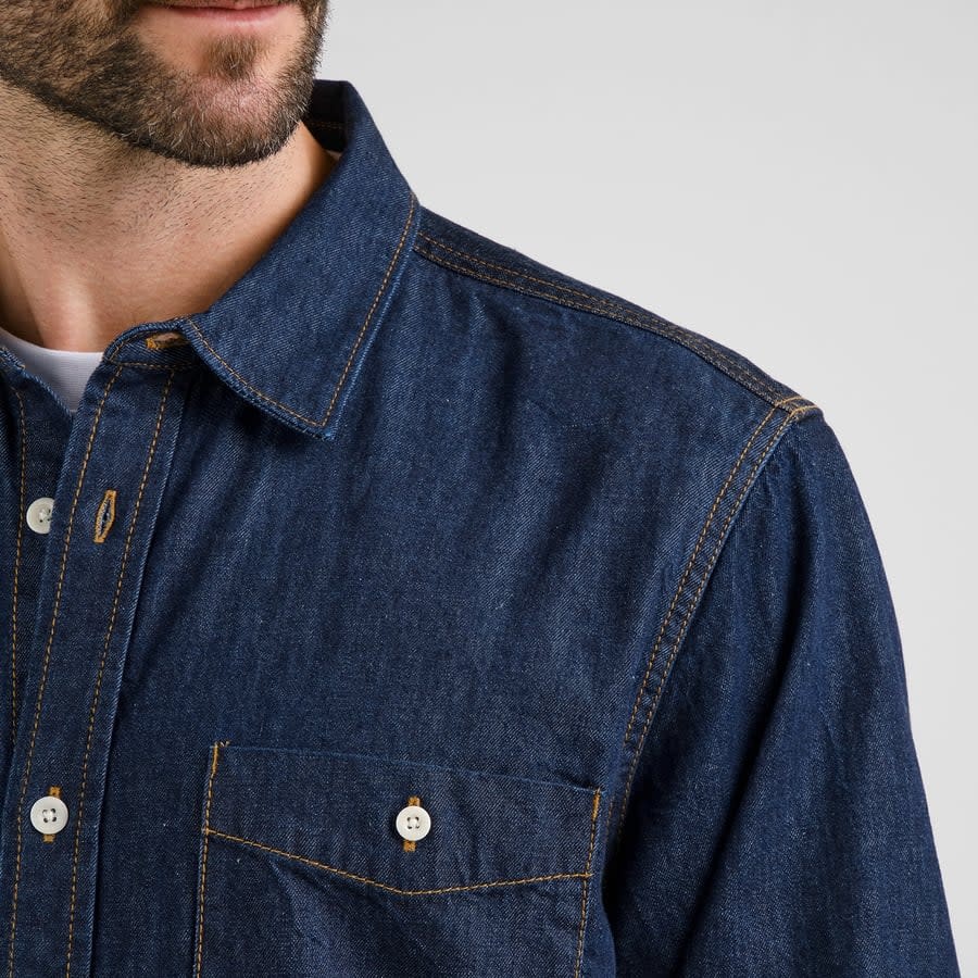 Dedicated Dedicated, Shirt Lunnevik Denim, dark blue, XL
