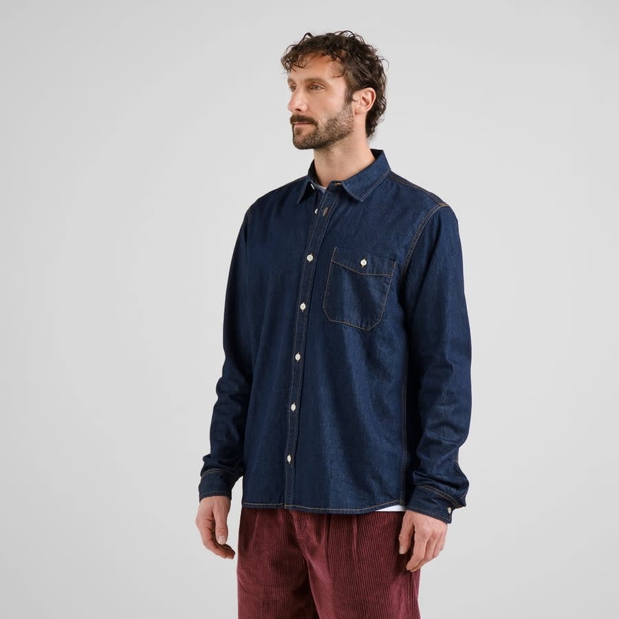 Dedicated Dedicated, Shirt Lunnevik Denim, dark blue, M