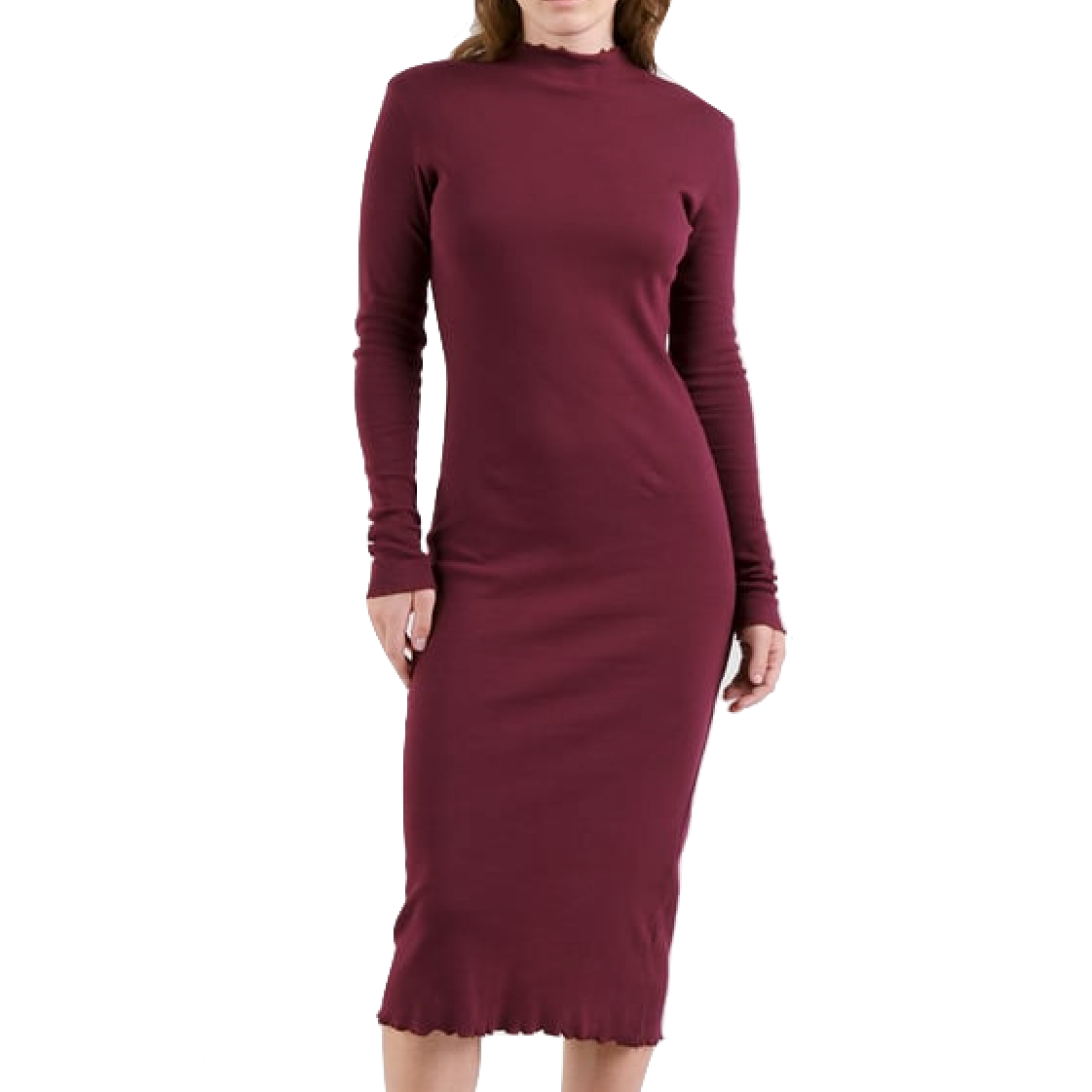 Dedicated Dedicated, Rib Dress Lofta, fig red, L