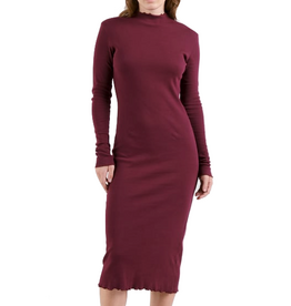 Dedicated Dedicated, Rib Dress Lofta, fig red, S