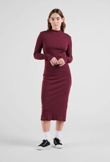 Dedicated Dedicated, Rib Dress Lofta, fig red, S