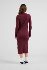 Dedicated Dedicated, Rib Dress Lofta, fig red, S