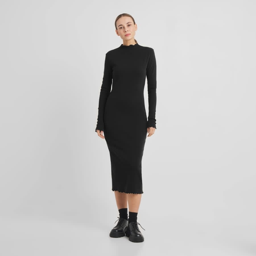 Dedicated Dedicated, Rib Dress Lofta, black, M