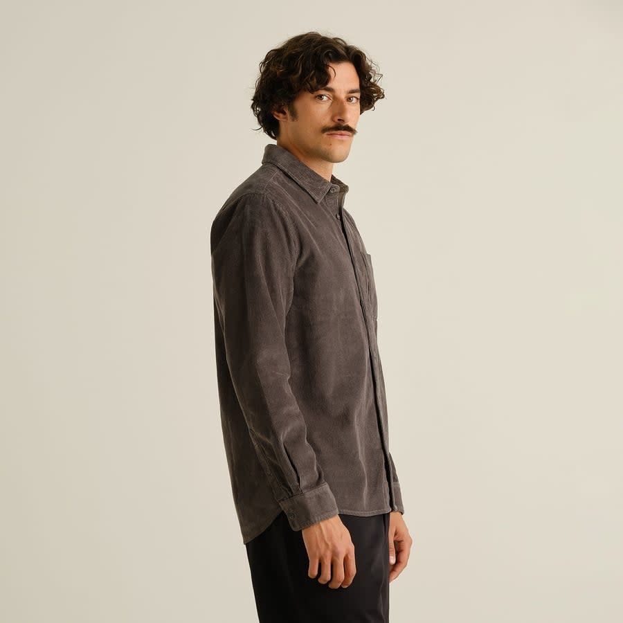 Dedicated Dedicated, Varberg Corduroy Shirt, rock grey, XL