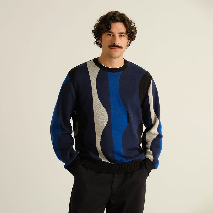 Dedicated Dedicated, Mora Wavy Stripe, blue, L