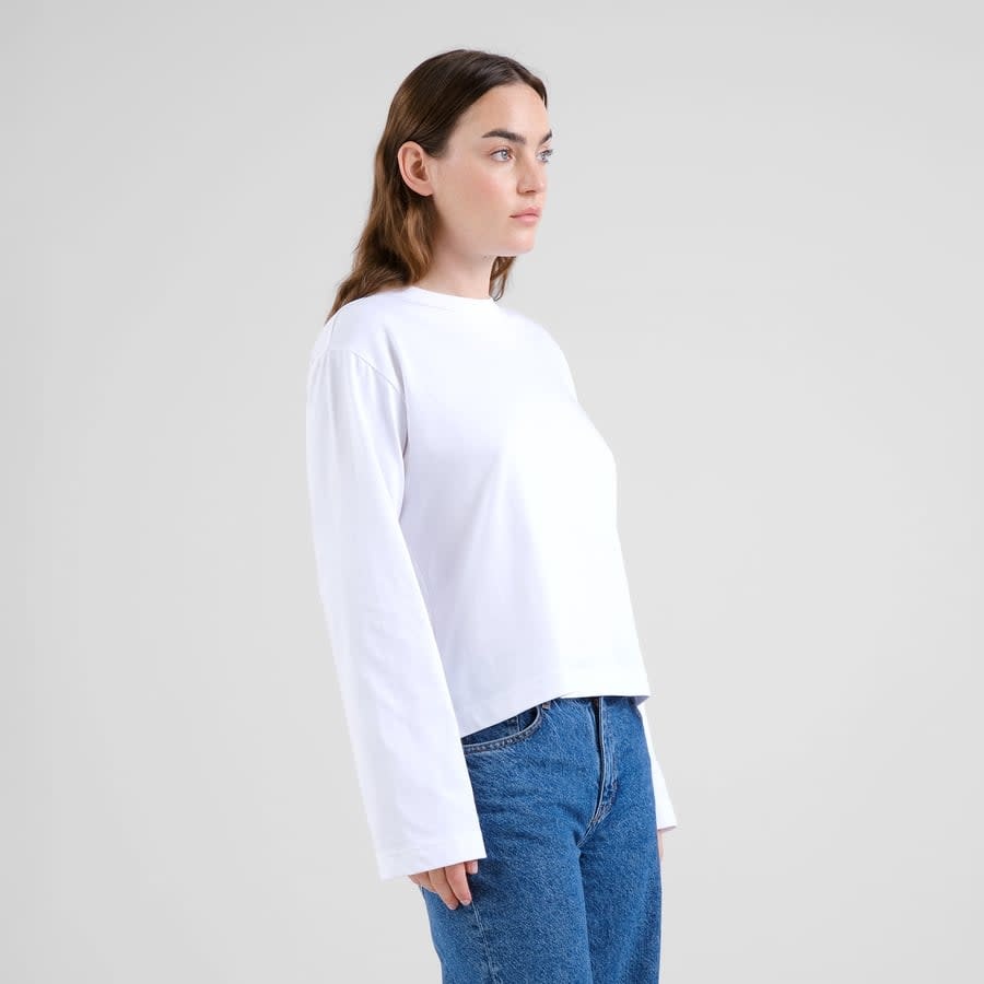 Dedicated Dedicated, Vreta LS T-Shirt, white, L
