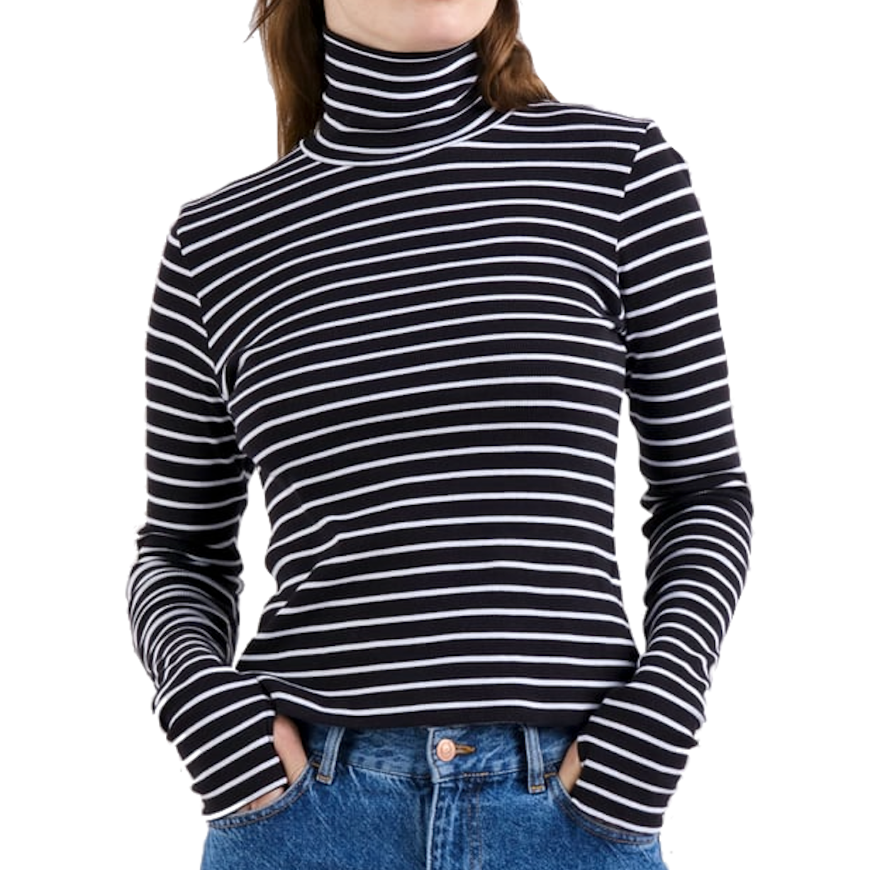Dedicated Dedicated, Malma Stripe LS, black/white, L