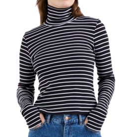 Dedicated Dedicated, Malma Stripe LS, black/white, XS
