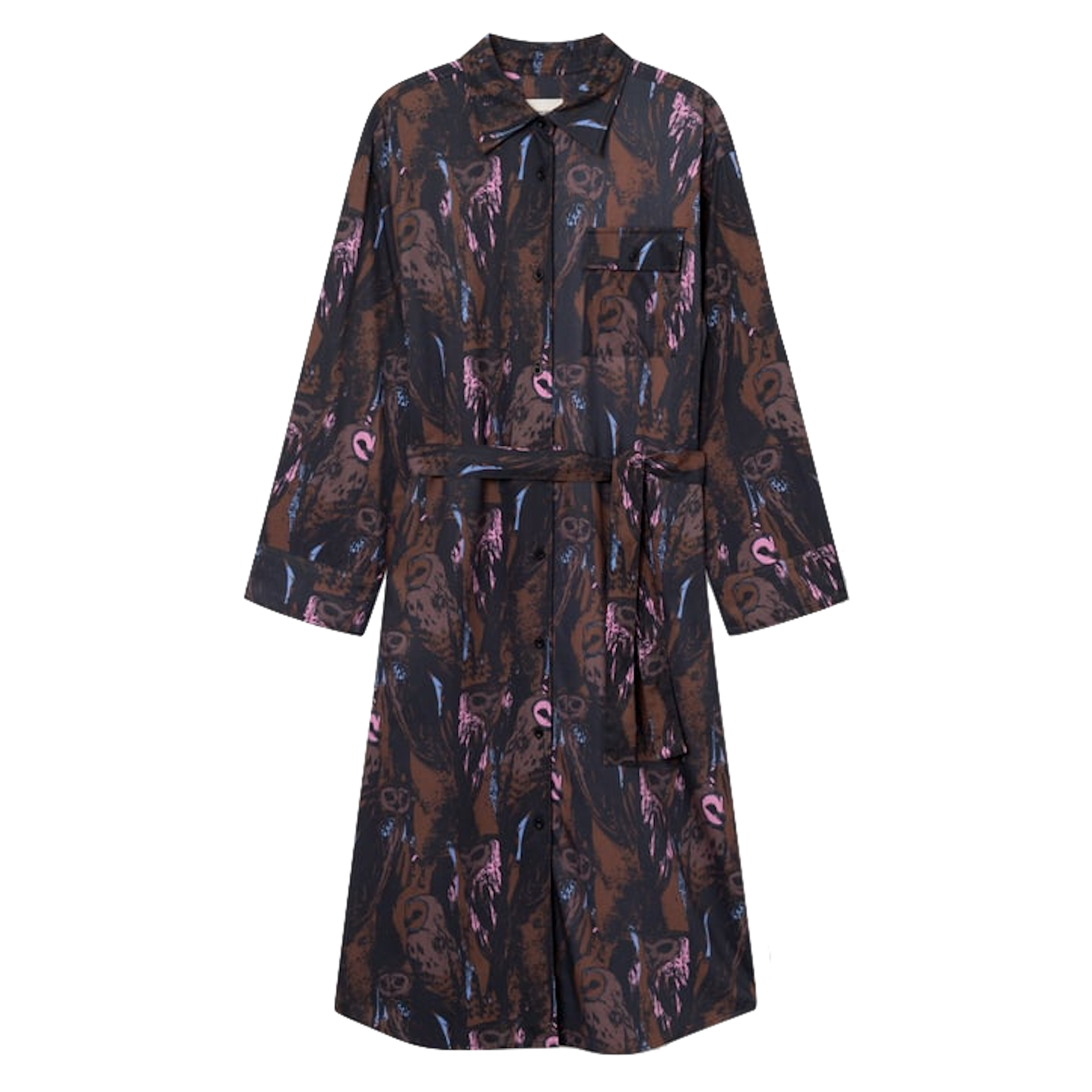 Dedicated Dedicated, Shirt Dress Kvilla Owls, multi color, M