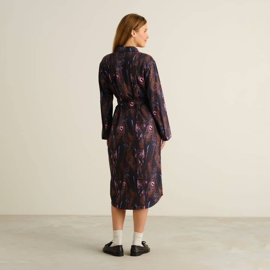 Dedicated Dedicated, Shirt Dress Kvilla Owls, multi color, XS