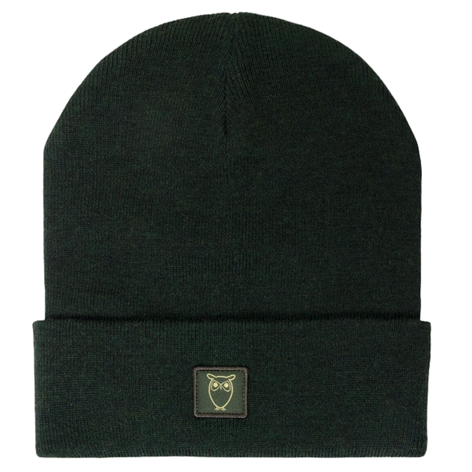 KnowledgeCotton Apparel KnowledgeCotton, Merino Double Layer Beanie, forest night