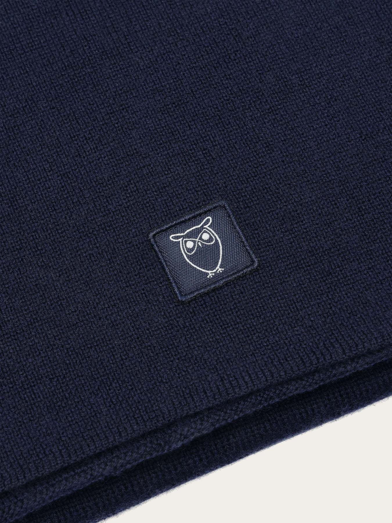 KnowledgeCotton Apparel KnowledgeCotton, Merino Badge Scarf, total eclipse