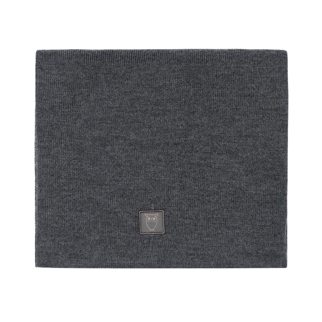 KnowledgeCotton Apparel KnowledgeCotton, Merino Badge Scarf, dark grey melange