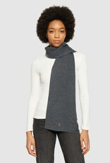 KnowledgeCotton Apparel KnowledgeCotton, Merino Badge Scarf, dark grey melange