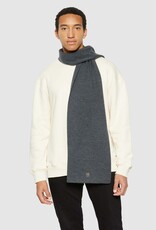 KnowledgeCotton Apparel KnowledgeCotton, Merino Badge Scarf, dark grey melange