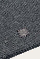 KnowledgeCotton Apparel KnowledgeCotton, Merino Badge Scarf, dark grey melange