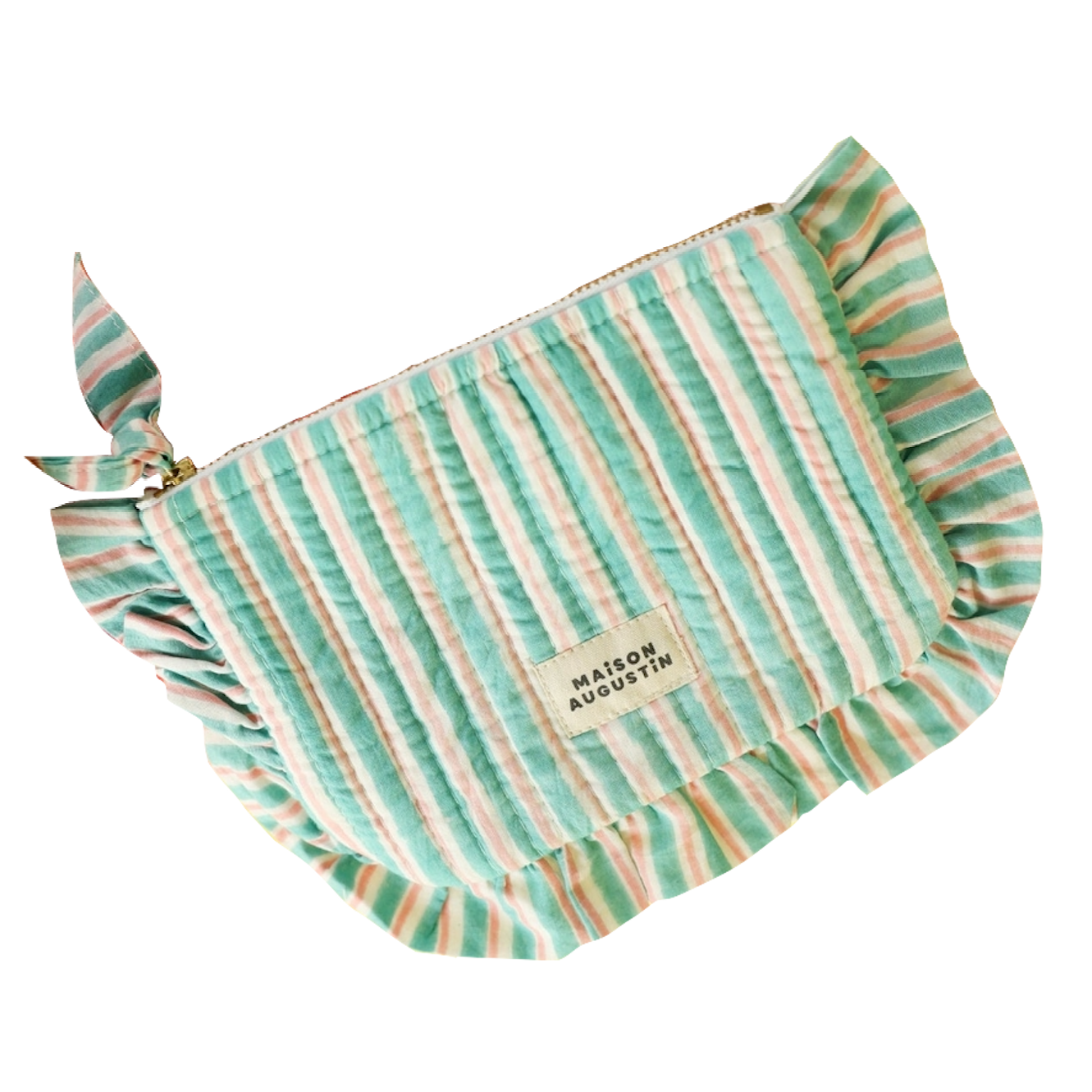 Maison Augustin Maison Augustin, Small Stripe Pouch, turquoise