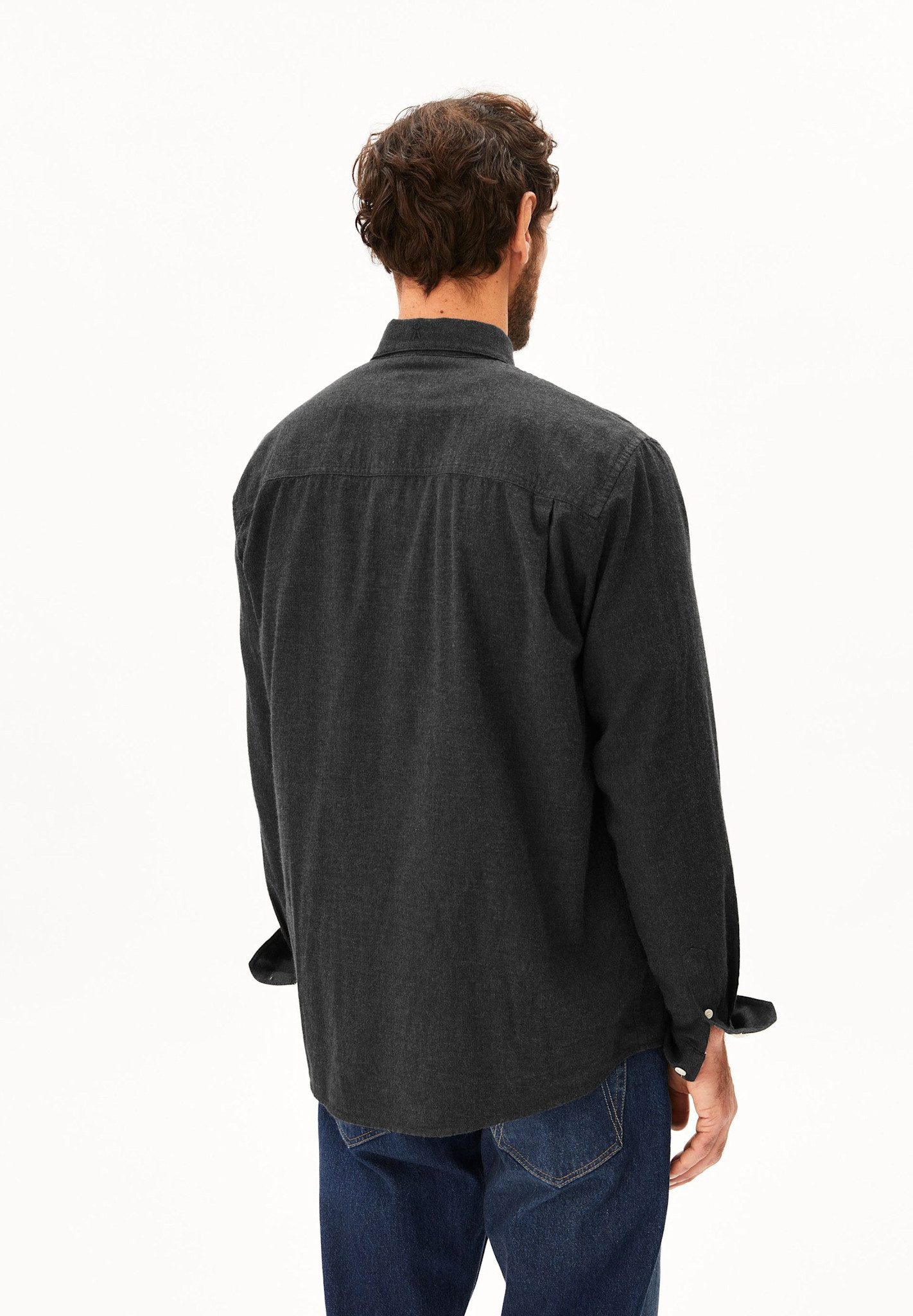 Armedangels Armedangels, Araamo Flannel Shirt, anthrazit mel., S