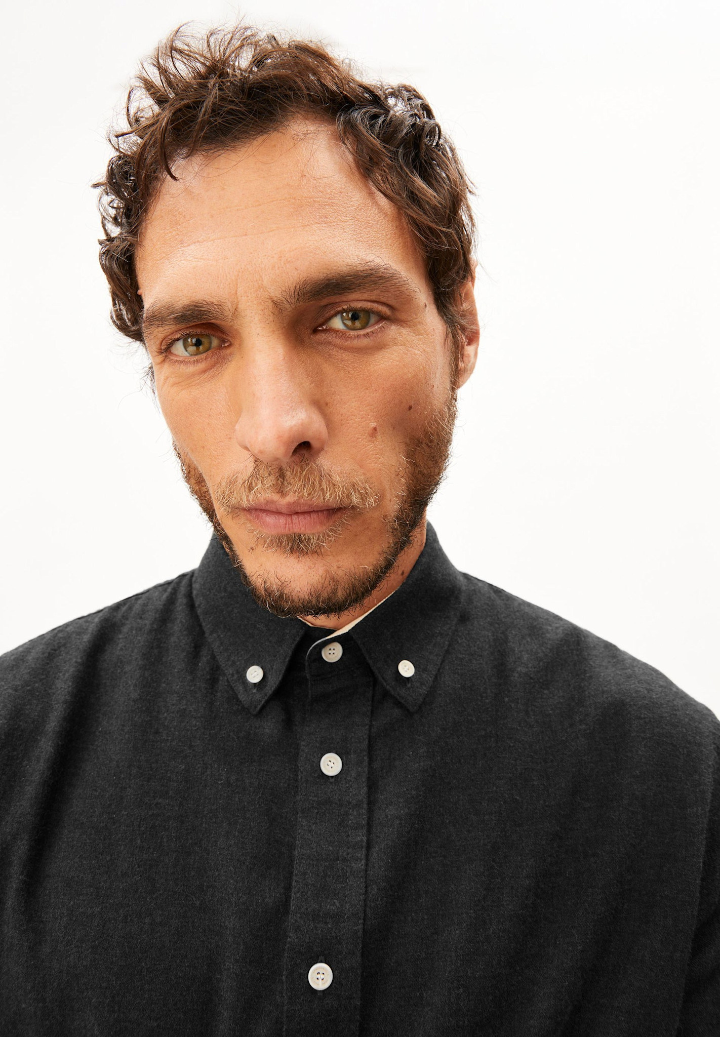 Armedangels Armedangels, Araamo Flannel Shirt, anthrazit mel., S